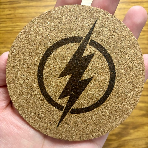 The Flash Laser Engraved Cork Coaster - Picture 5 of 6